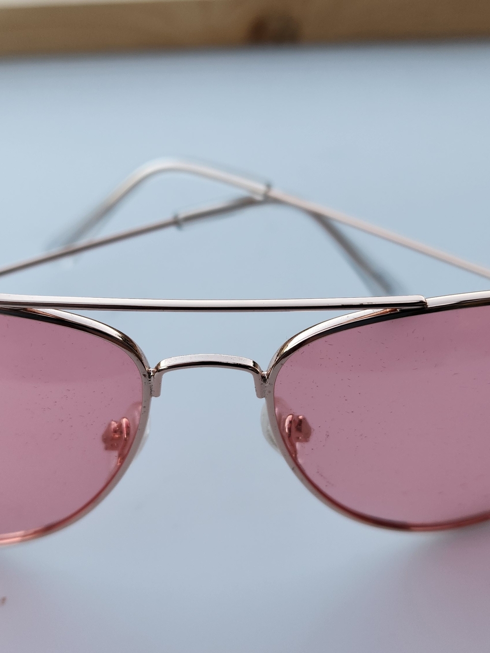 Pink Lens Metal Aviator Sunglasses